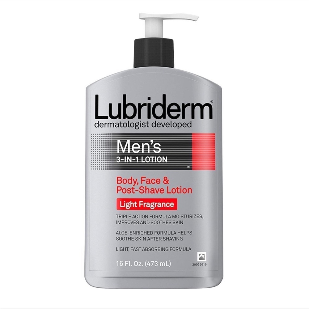Lubriderm Men's 3-In-1 Lotion Body & Face Moisturizer Light Fragrance 16 fl. oz
